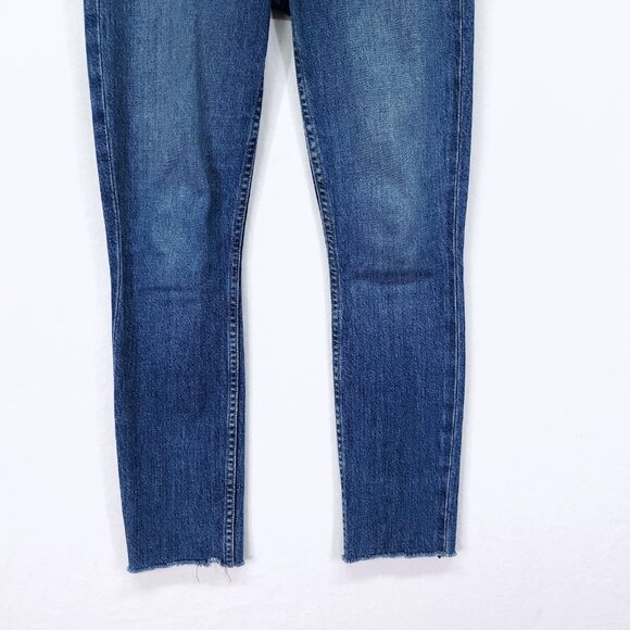 Alice + Olivia AO LA You Look Good Jeans 24 Denim Blue Stretch Tapered Leg - Picture 10 of 15